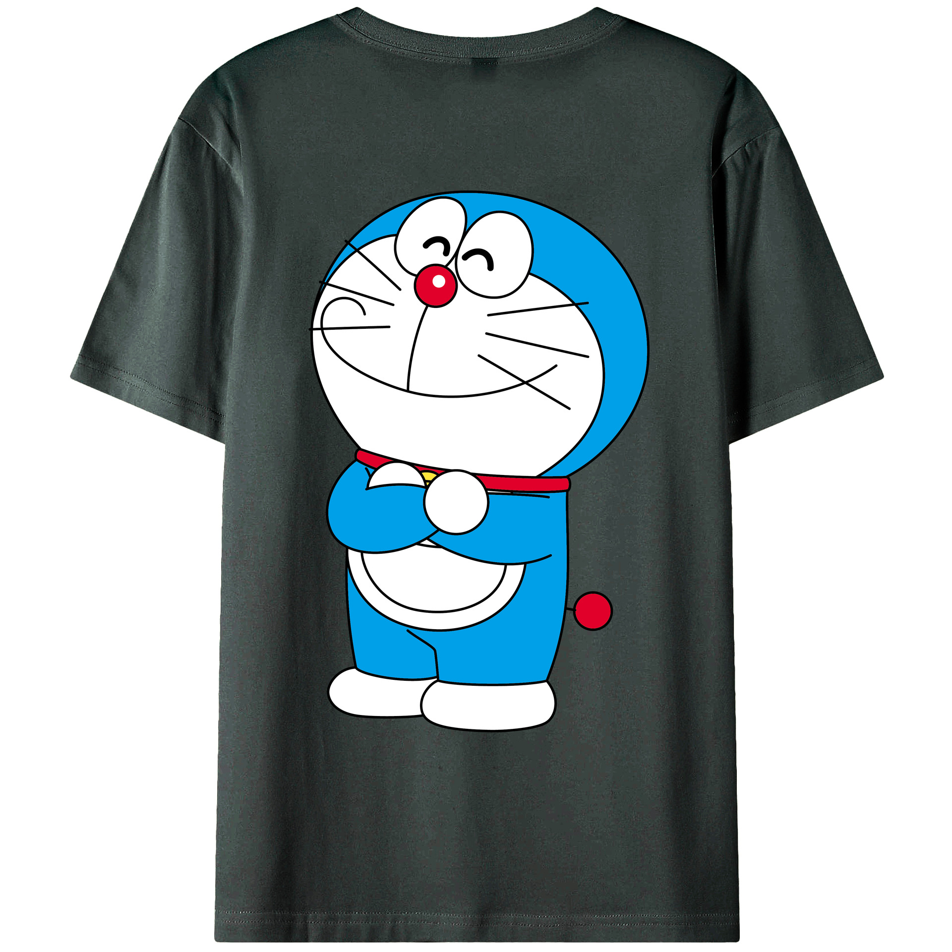 （画像用） ドラえもん Doraemon 綿100％ メンズ半袖Tシャツ（バックプリント） 通気性
